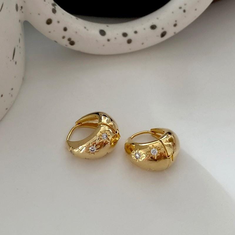 Special-interest design earrings one size silver and gold style high-grade retro