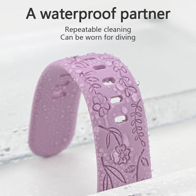 Engraved Roses Band for Apple Watch 38/40/41mm & 42/45/46/49/ Ultra Ailicone