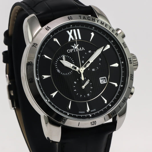 Optima • Swiss Chronograph • Stainless Steel • Quartz • 45.5mm • 5ATM • OSC328