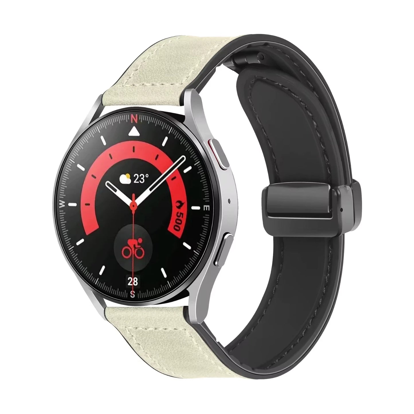 Leather Band Magnetic Clasp for Samsung Galaxy Watch Adjustable Premium Leather