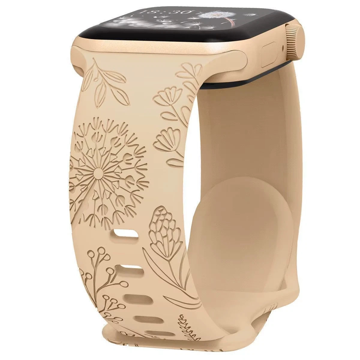 Engraved Dandelion Band for Apple Watch 38/40/41mm $ 42/45/46/49/ Ultra Silicone