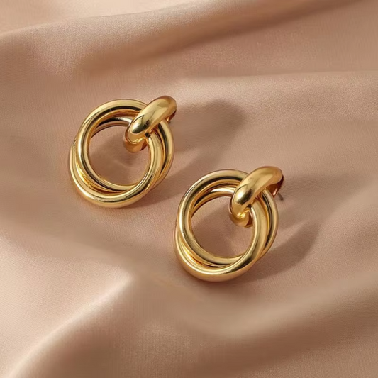 Geometric Metal Women Earrings • Irregular Round Square • Fashion Jewelry