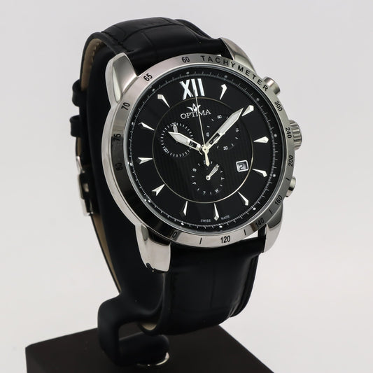Optima • Swiss Chronograph • Stainless Steel • Quartz • 45.5mm • 5ATM • OSC328