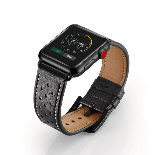 Luxury Leather iWatch Band Compatible w Apple Watch • 38/40/41 or 42/44/45/46/49