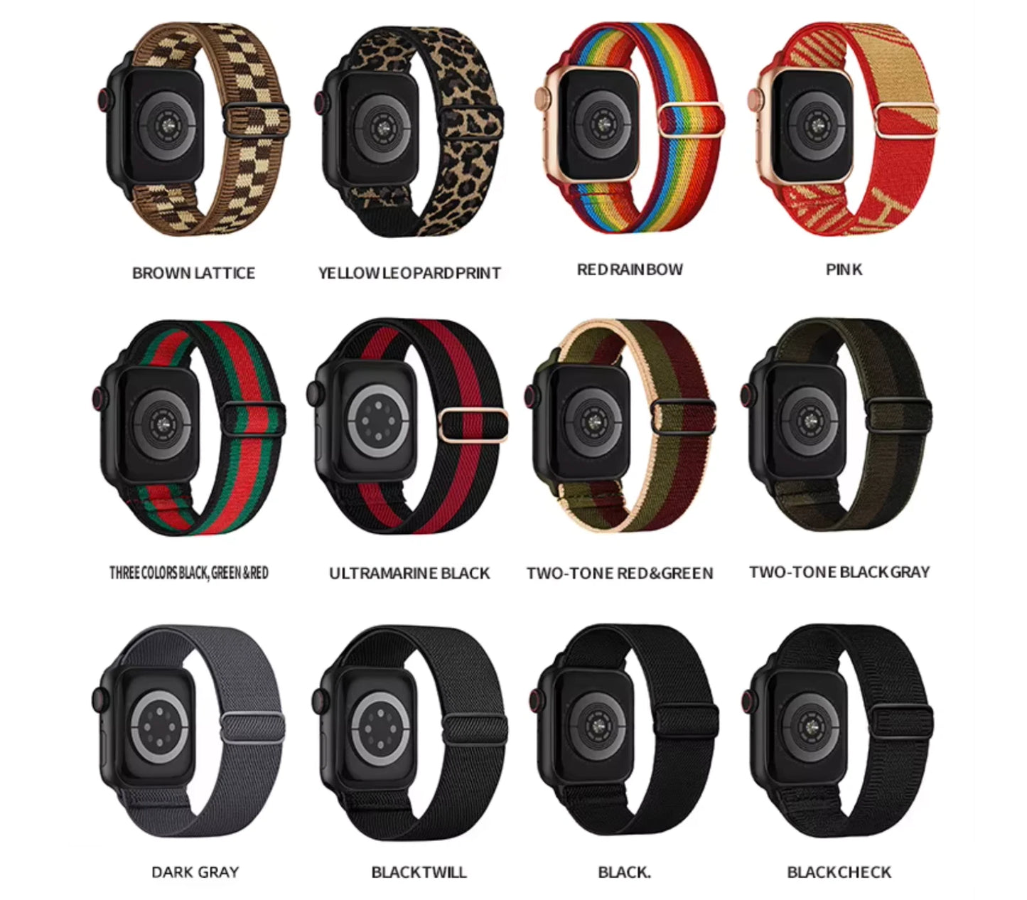 Fashion Band for Apple Watch 38/40/41mm & 42/44/45/46/49/Ultra Nylon Adjustable