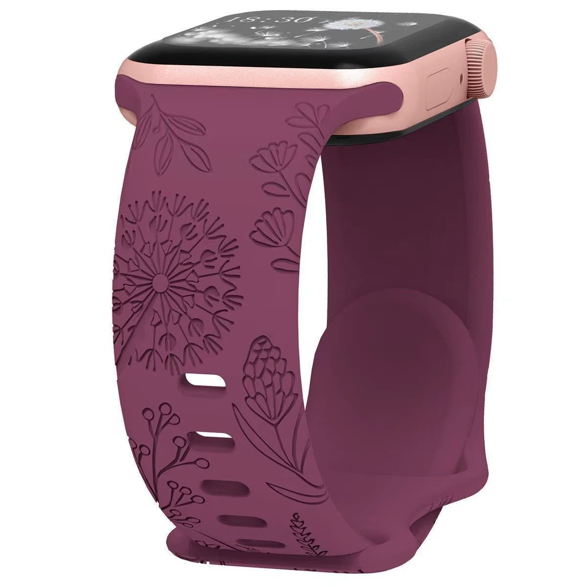 Engraved Dandelion Band for Apple Watch 38/40/41mm $ 42/45/46/49/ Ultra Silicone