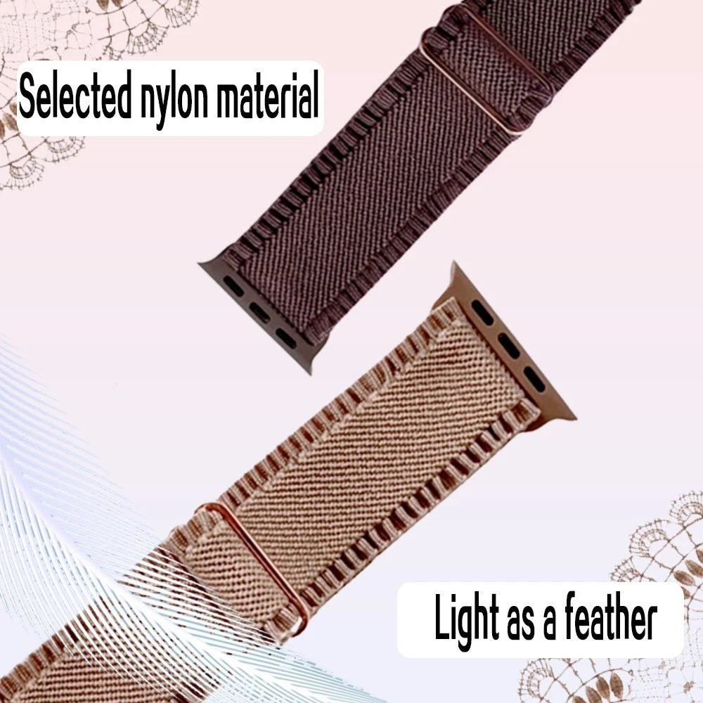 Fashion Band for Apple Watch 38/40/41mm & 42/44/45/46/49/Ultra Nylon Adjustable