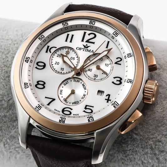Optima • 44.15mm • Swiss Chronograph Watch • Date SubDay • WR50M • OSC376