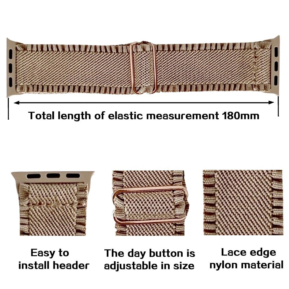 Fashion Band for Apple Watch 38/40/41mm & 42/44/45/46/49/Ultra Nylon Adjustable