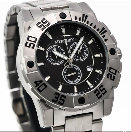 MERCURY • Swiss Chronograph Watch • Stainless Steel Quartz• ME10225-SS-3
