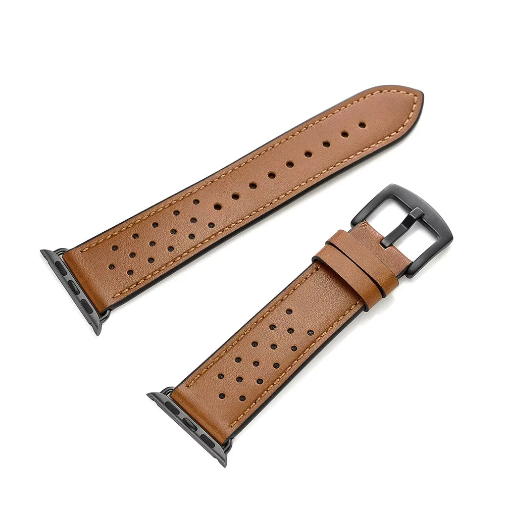 Calf Leather Band for Apple Watch 38/40/41 S10 9 8 SE & 42/44/45/46/49/Ultra