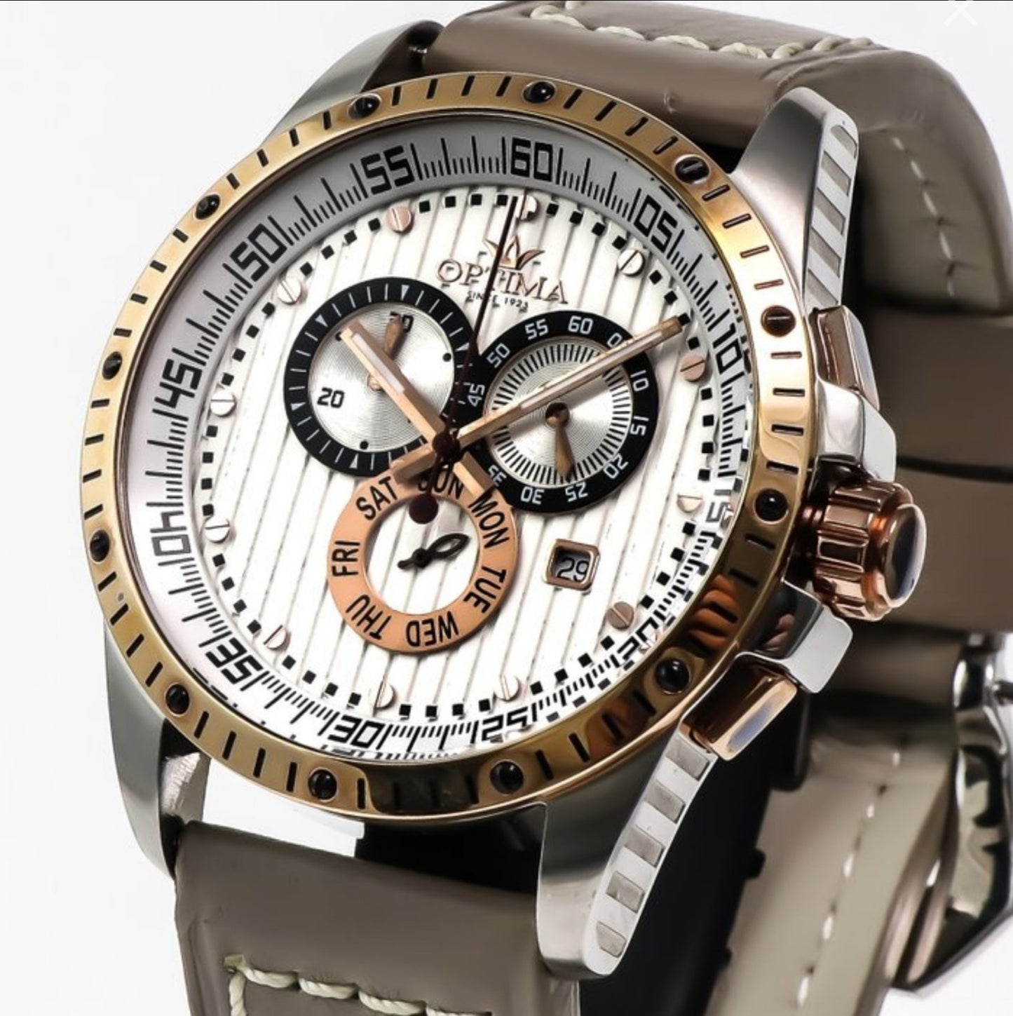 Optima • Swiss Chronograph Watch  • Stainless Steel Quartz • 45mm • OSC281-SRL-1