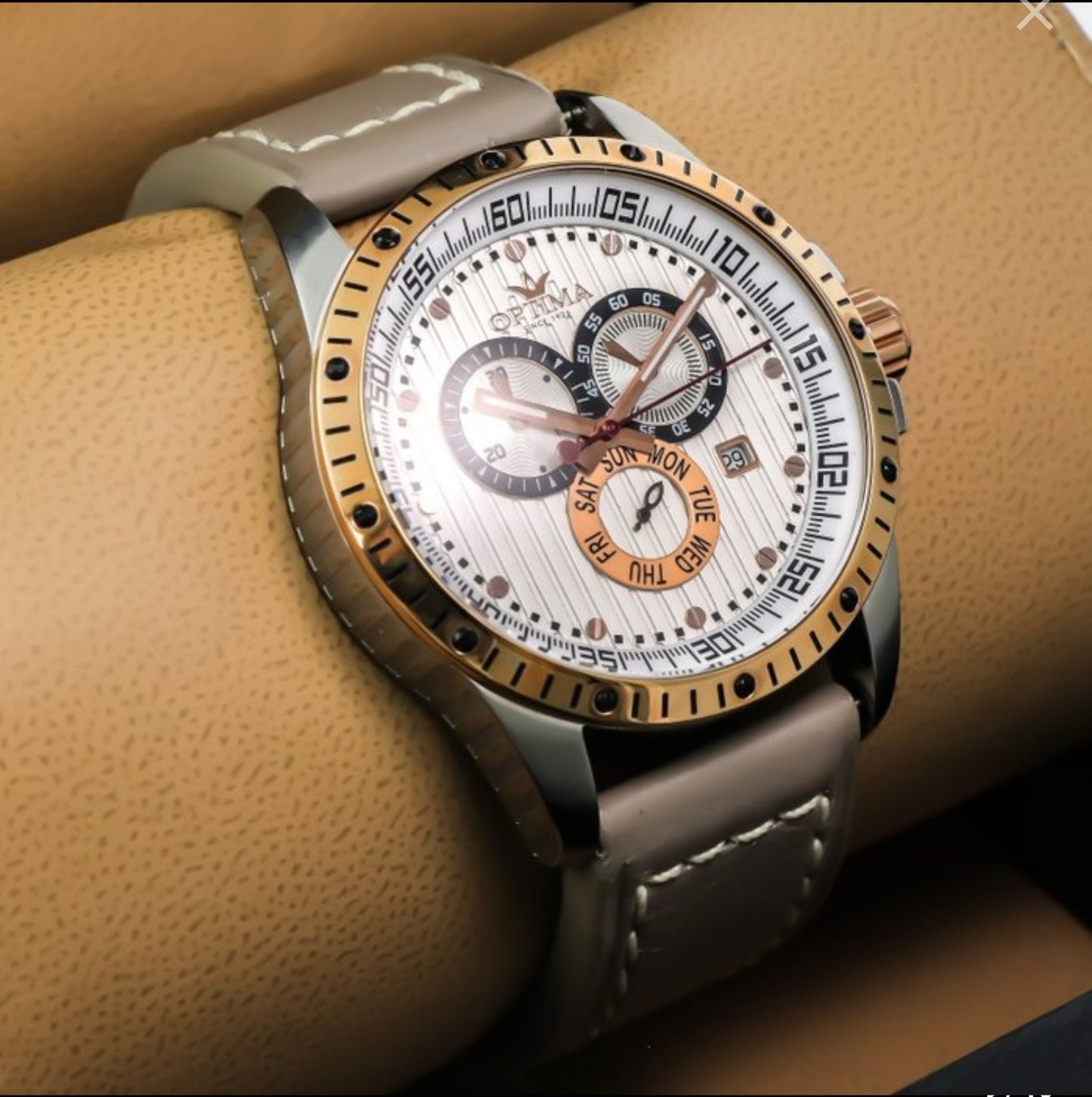 Optima • Swiss Chronograph Watch  • Stainless Steel Quartz • 45mm • OSC281-SRL-1